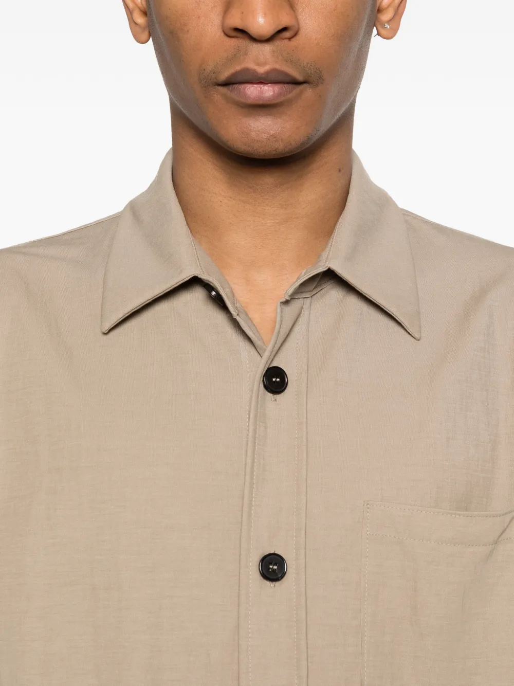 Harris Wharf London Summe overhemd met korte mouwen en knopen Beige