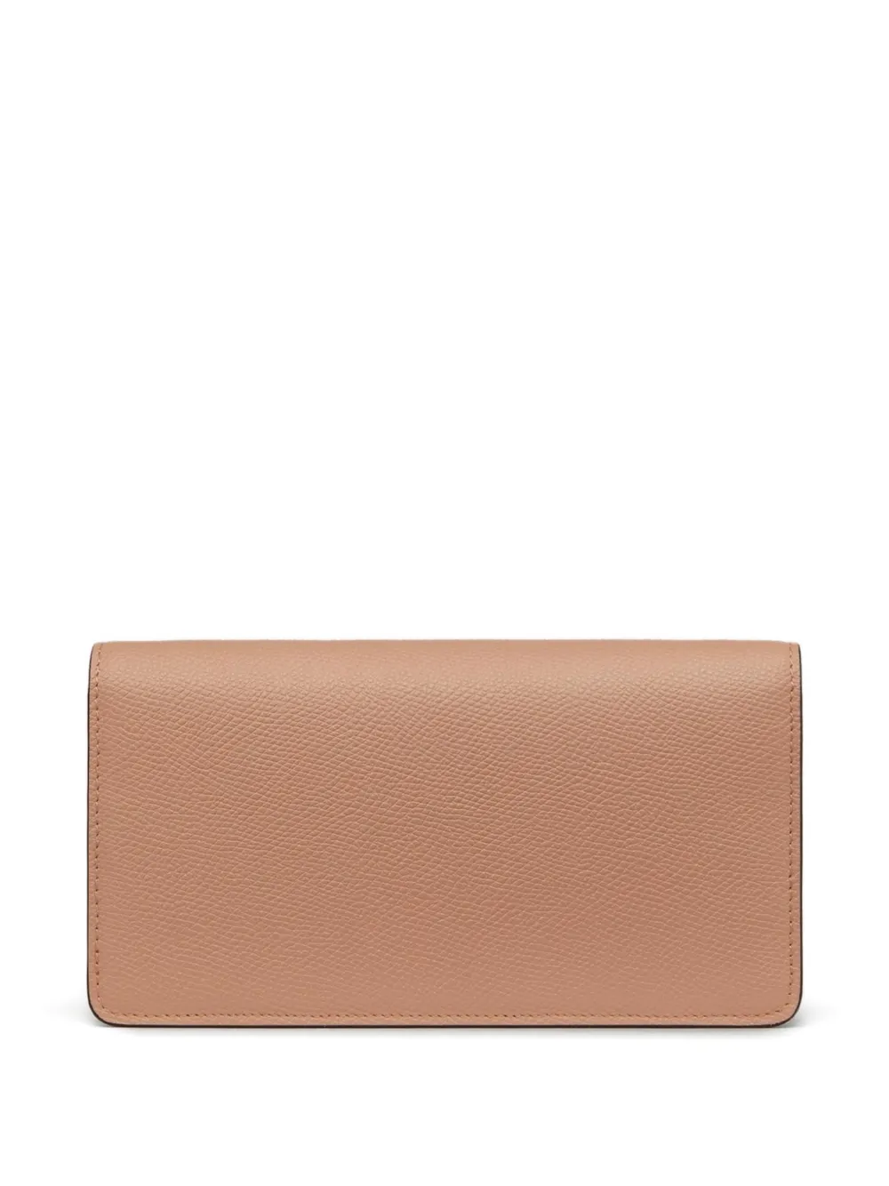 Valentino Garavani VLogo Signature portemonnee van bewerkt kalfsleer met ketting Beige