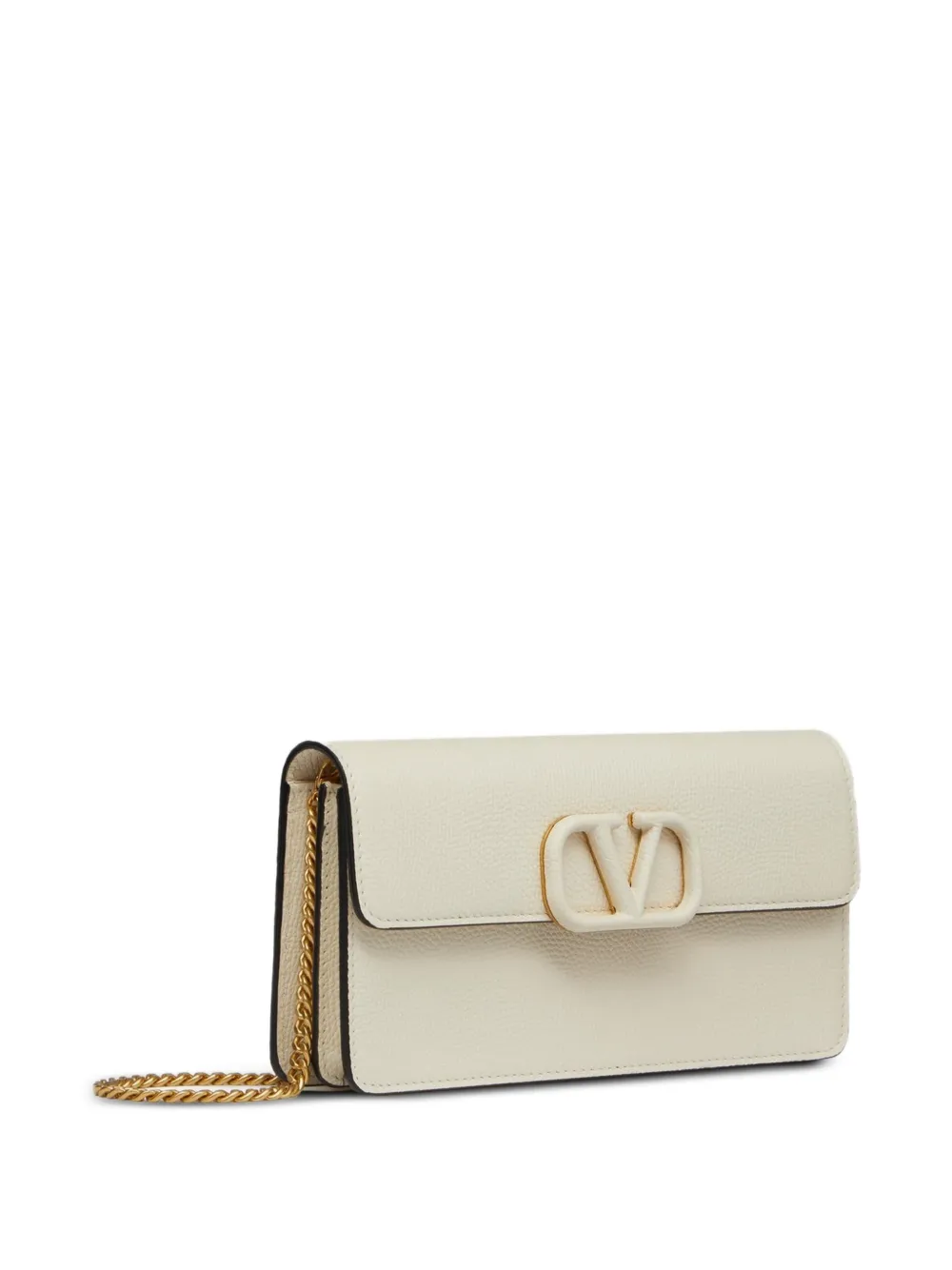 Valentino Garavani VLogo Signature clutch met ketting Beige