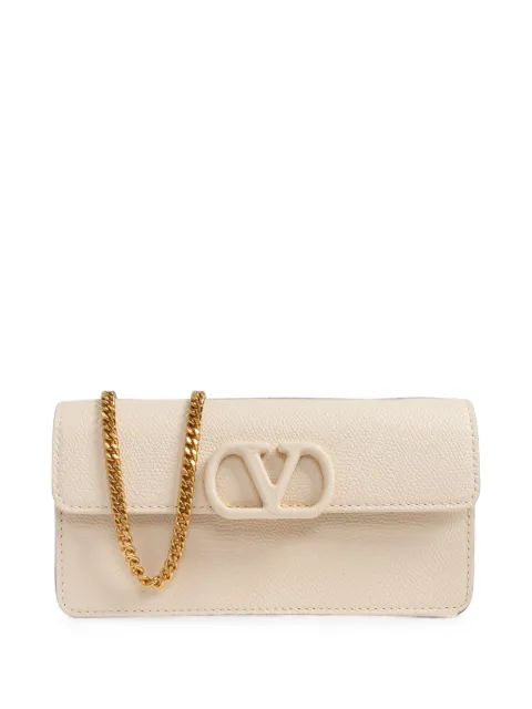 Valentino Garavani Vロゴ シグネチャー グレイニーカーフ チェーンウォレット