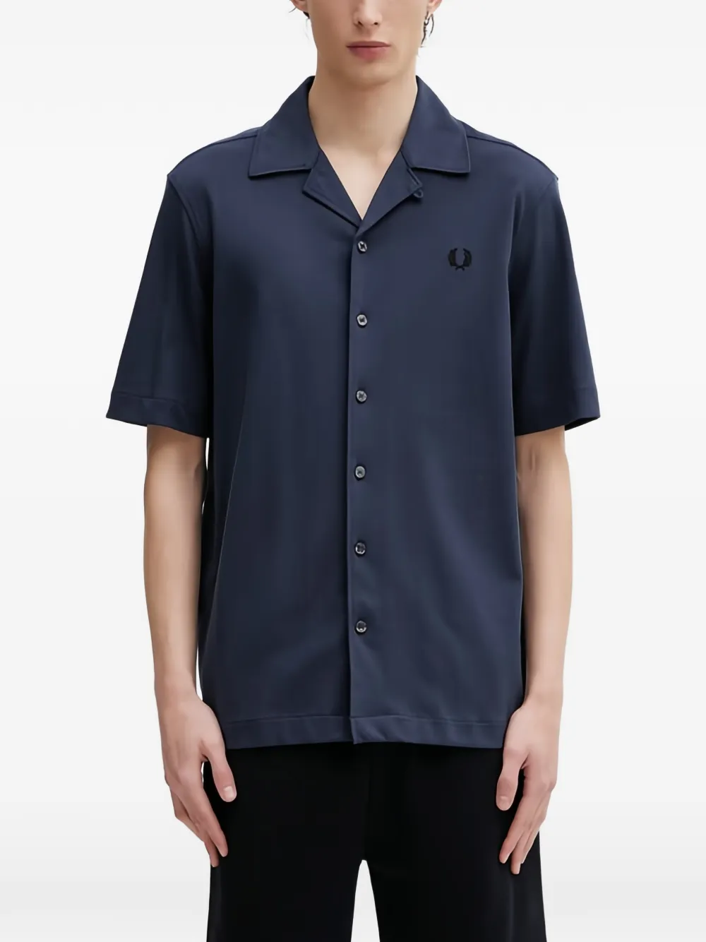 Fred Perry buttoned embroidered shirt - Blu