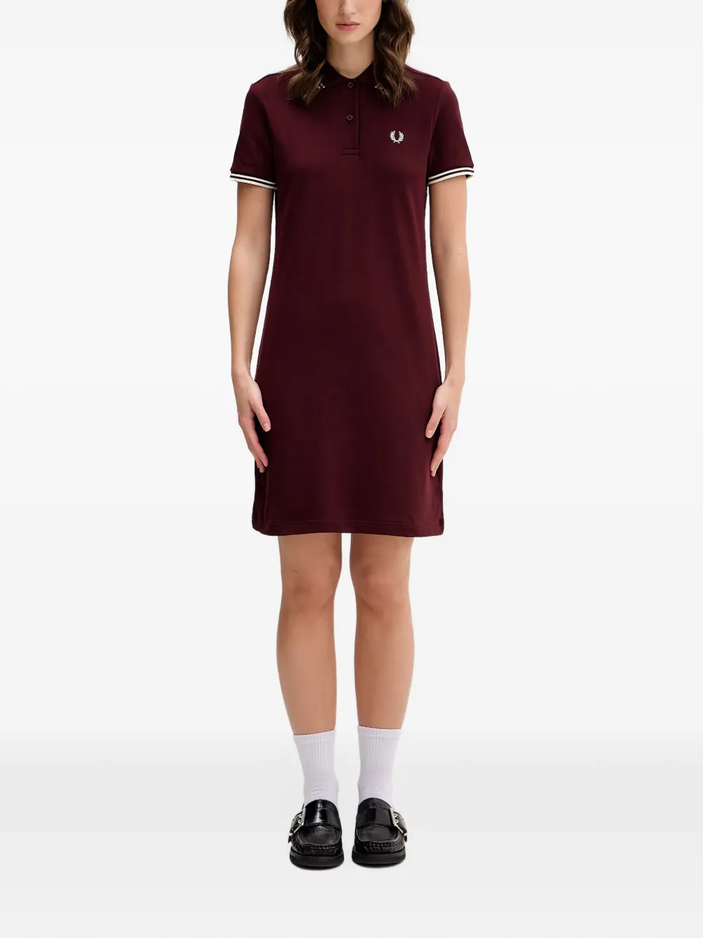 Fred Perry Mini-polojurk met dubbel gestreepte afwerking Rood