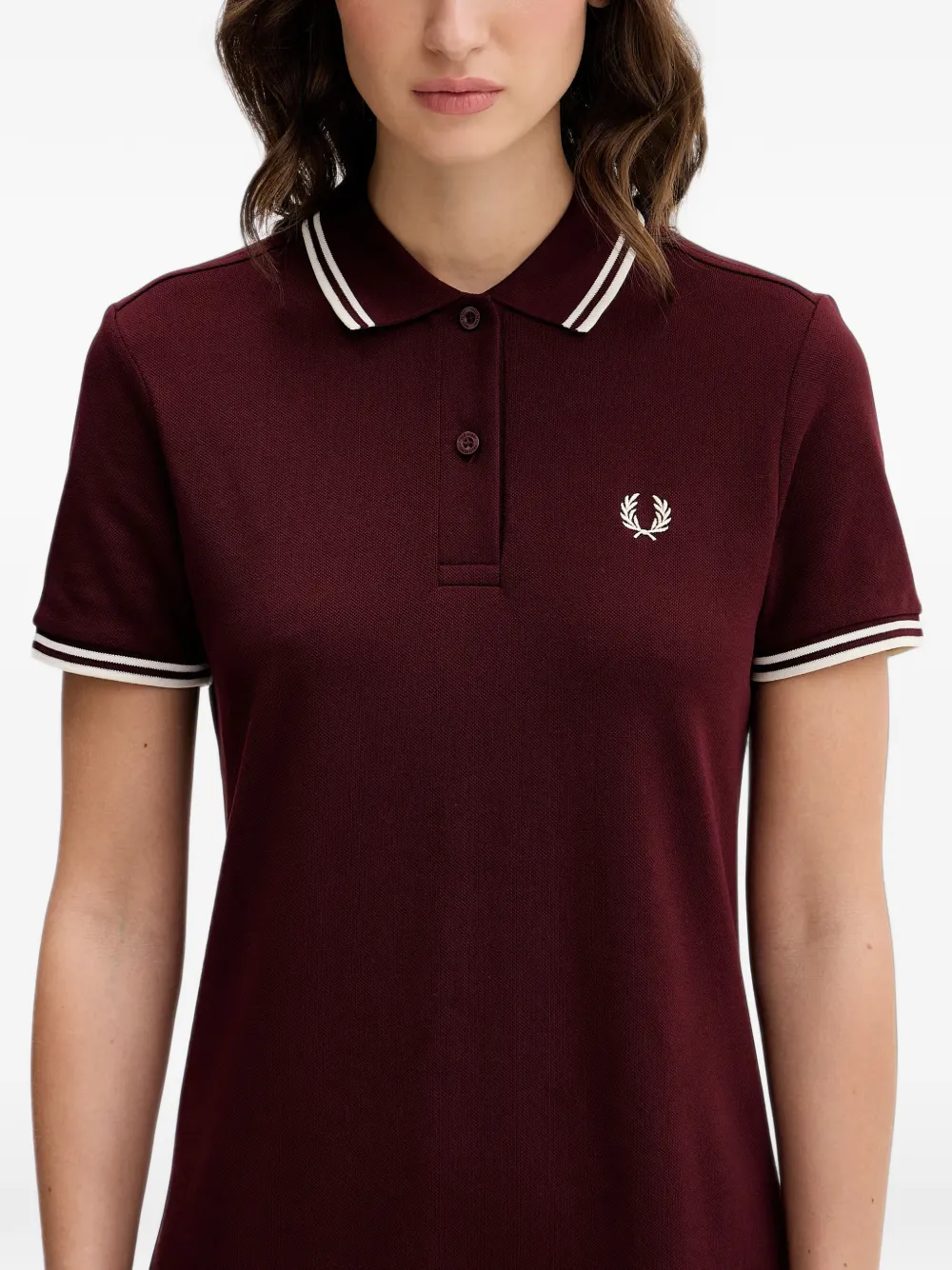 Fred Perry Mini-polojurk met dubbel gestreepte afwerking Rood