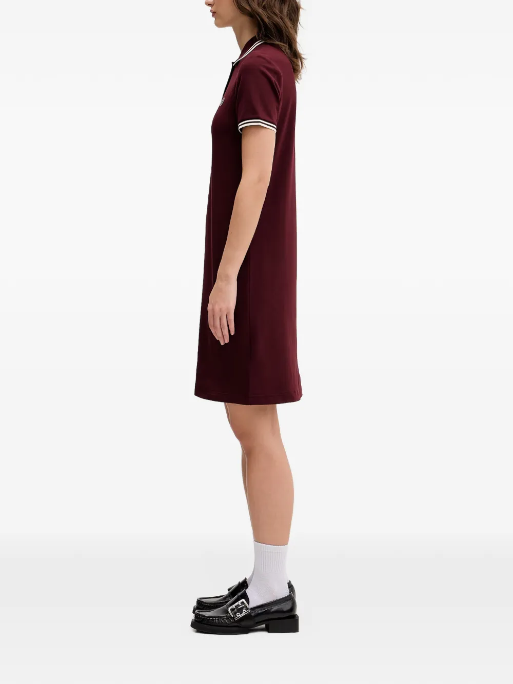 Fred Perry Mini-polojurk met dubbel gestreepte afwerking Rood