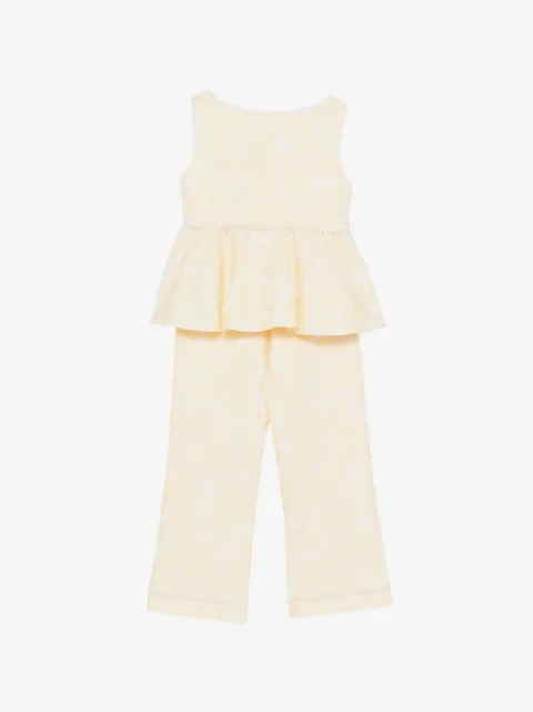 La Stupenderia peplum floral trousers set