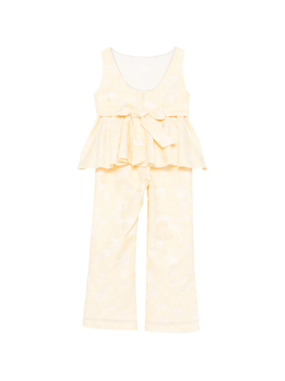 La Stupenderia Top met peplum-design en broek met bloemenprint Geel