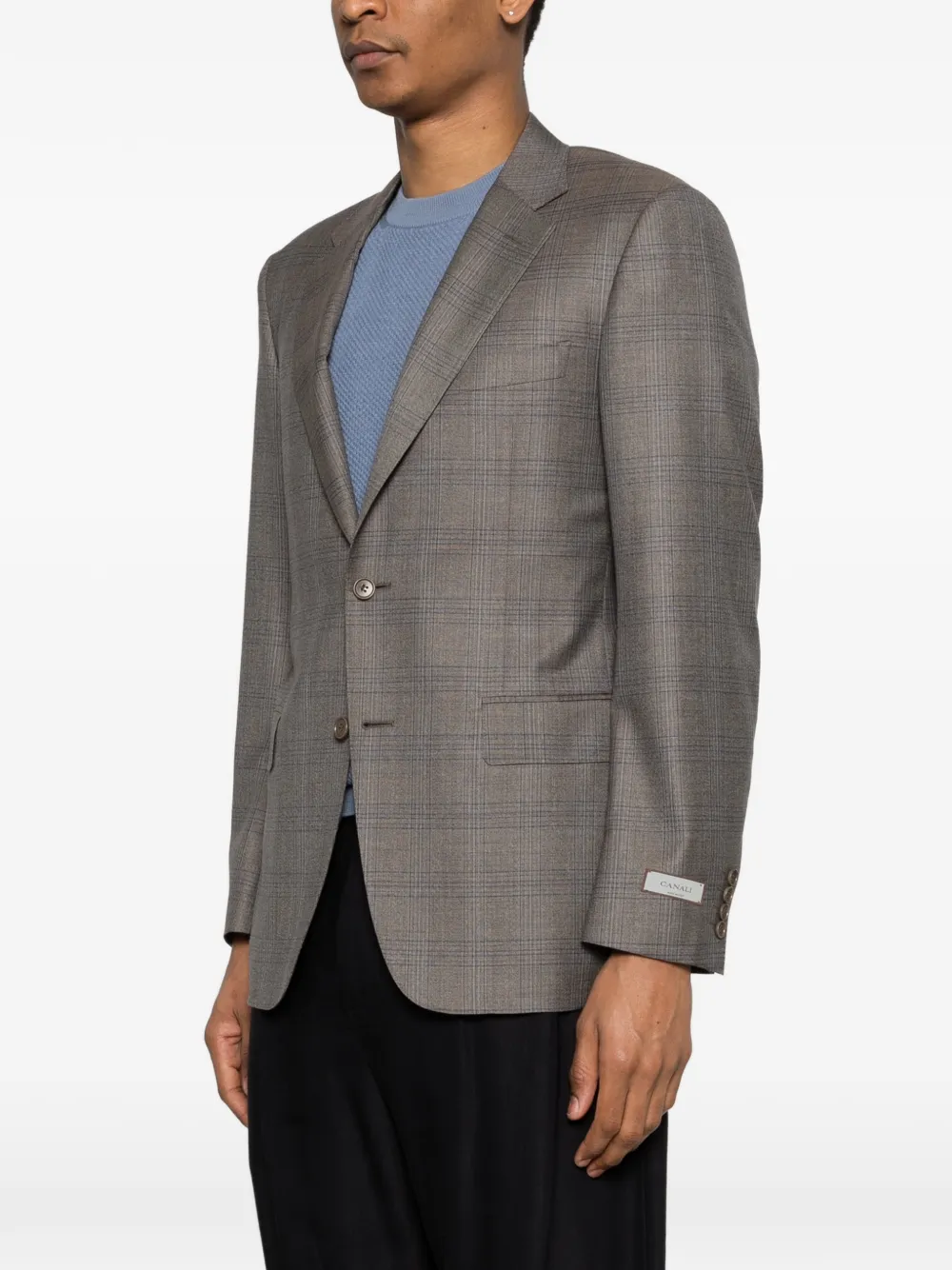  Canali Check Two-button Blazer - Brown 
