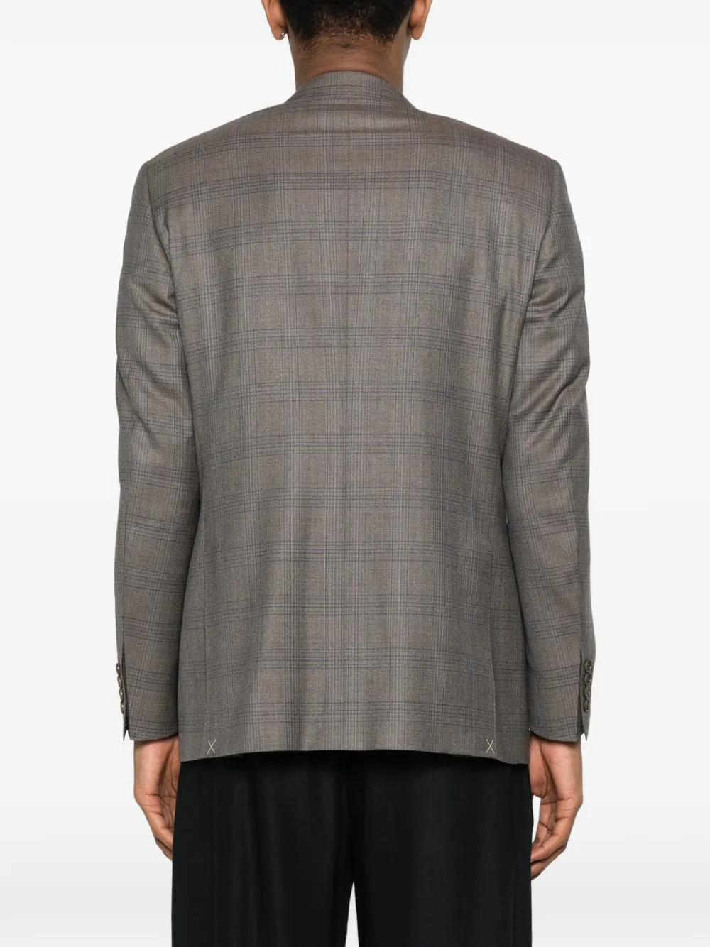 Canali Geruite blazer met twee knopen Bruin