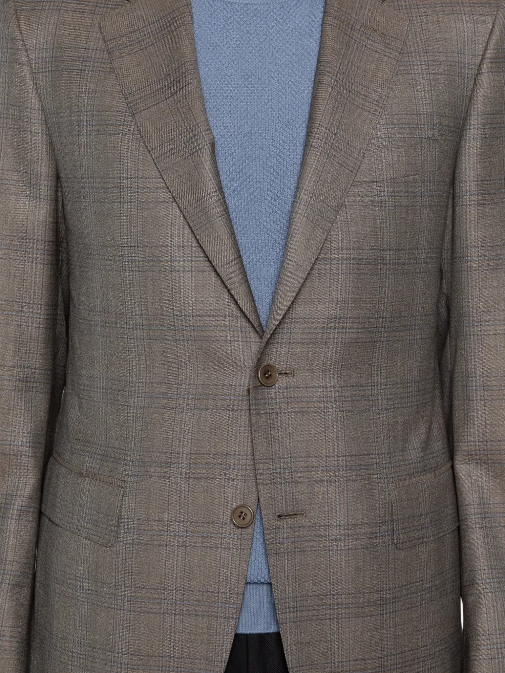 Canali Geruite blazer met twee knopen Bruin