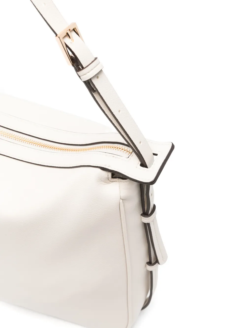 LIU JO Medium leren schoudertas met rits Beige