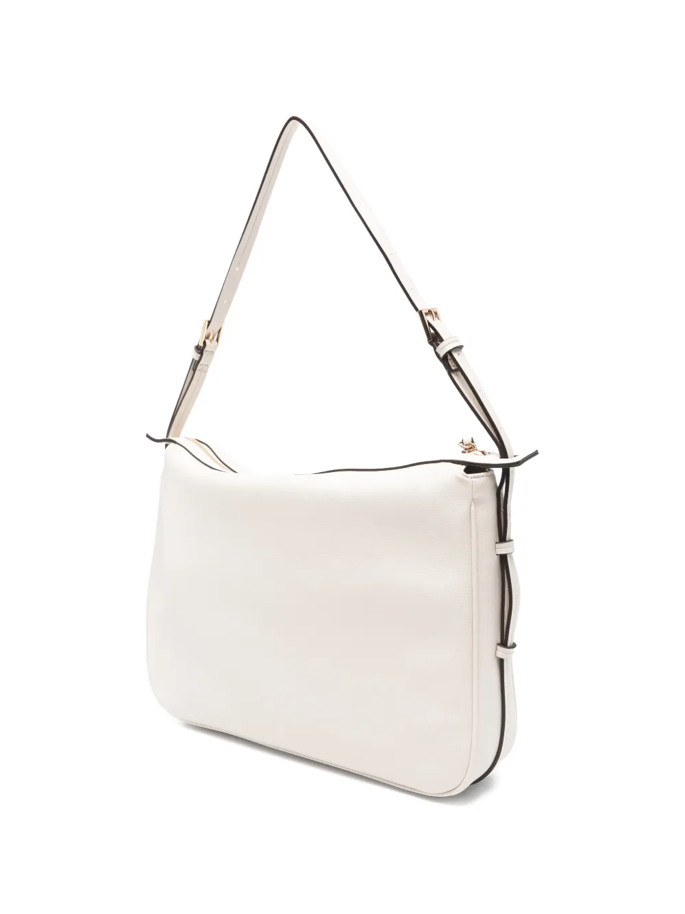LIU JO Medium leren schoudertas met rits Beige