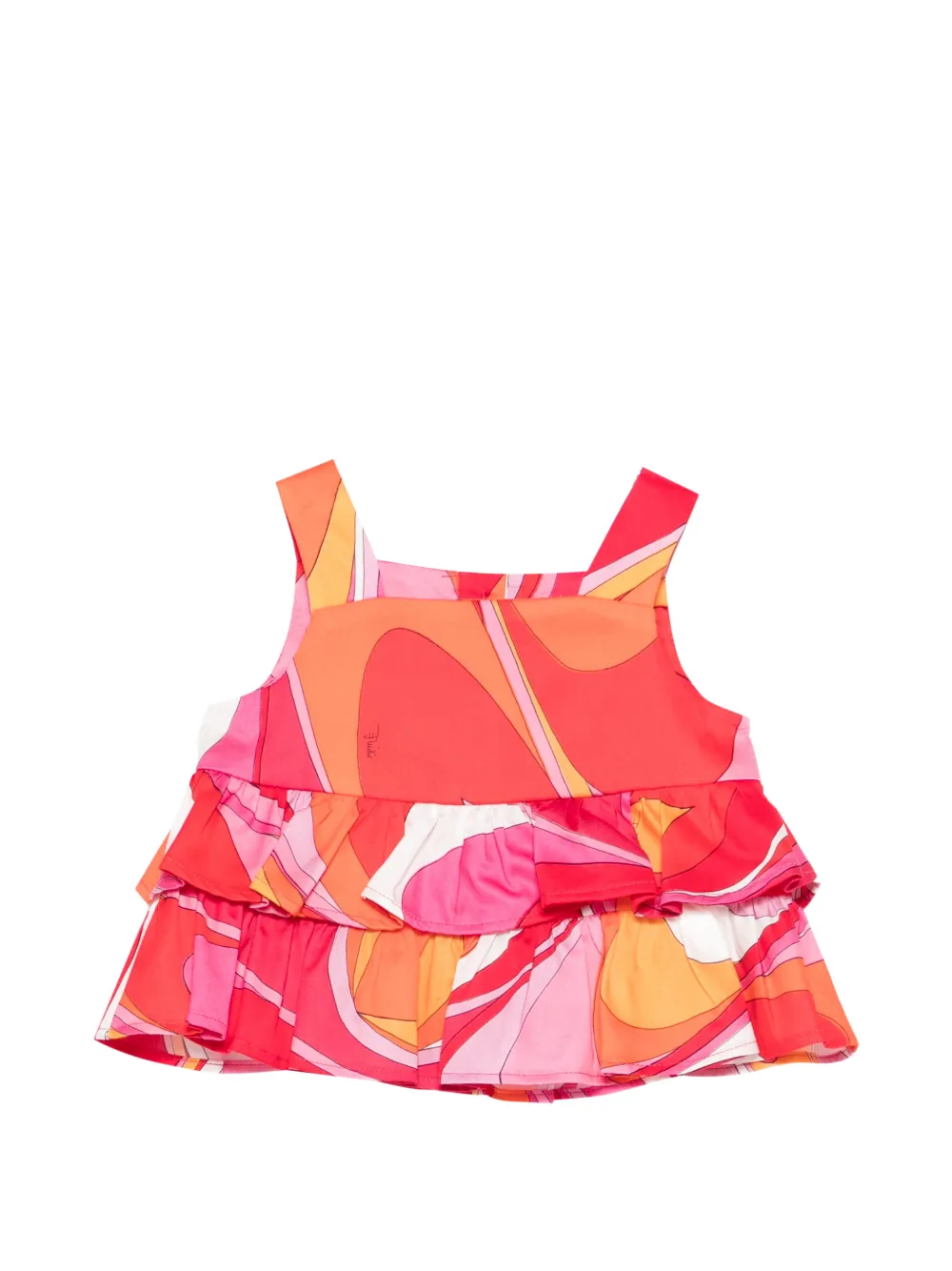  Pucci Junior Ruffled Printed Top - Pink 