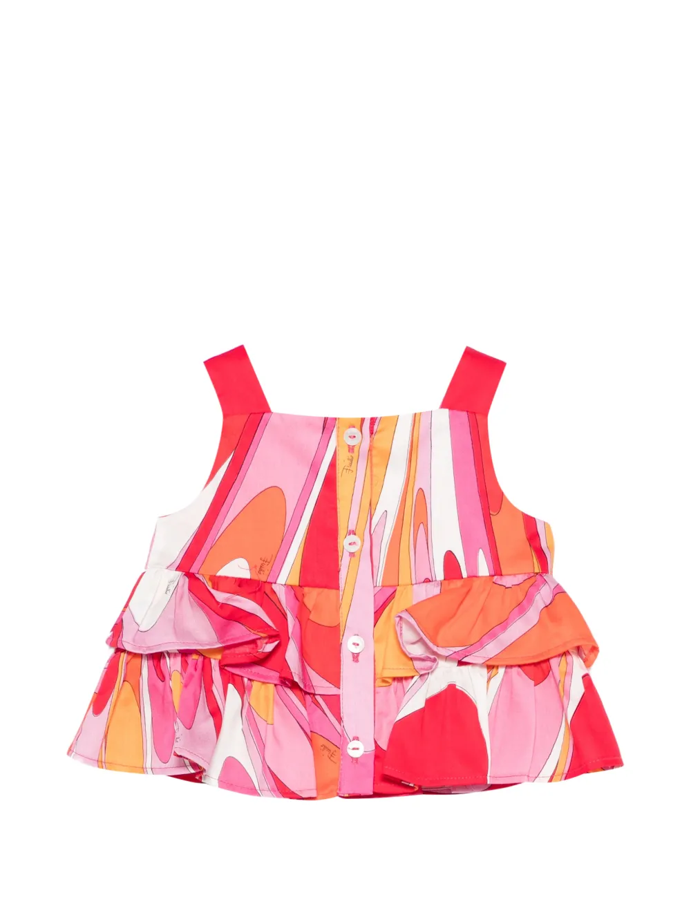 PUCCI Junior ruffled printed top - Rosa