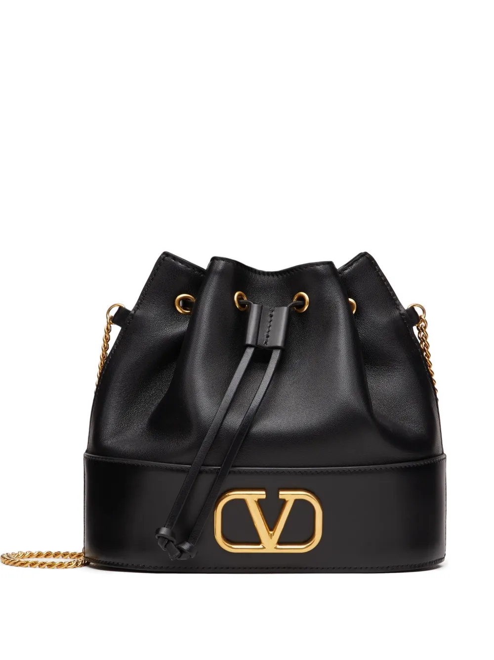 Valentino Garavani mini VLogo signature bucket bag in nappa leather - Nero