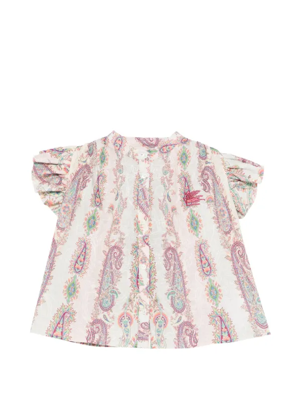 ETRO KIDS ラッフル ペイズリーブラウス | ピンク | FARFETCH JP