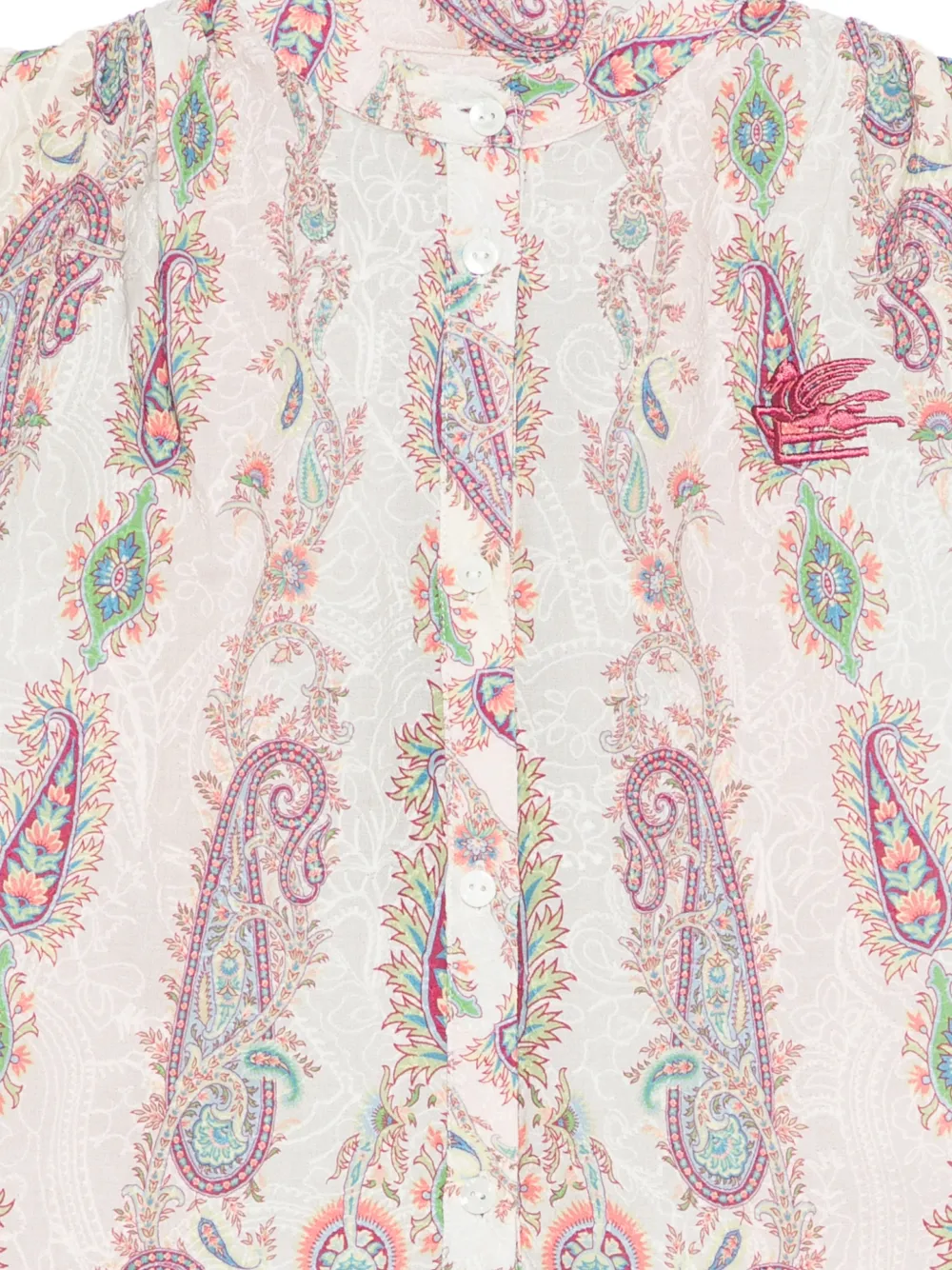 ETRO KIDS Blouse met ruches en paisley-print Roze