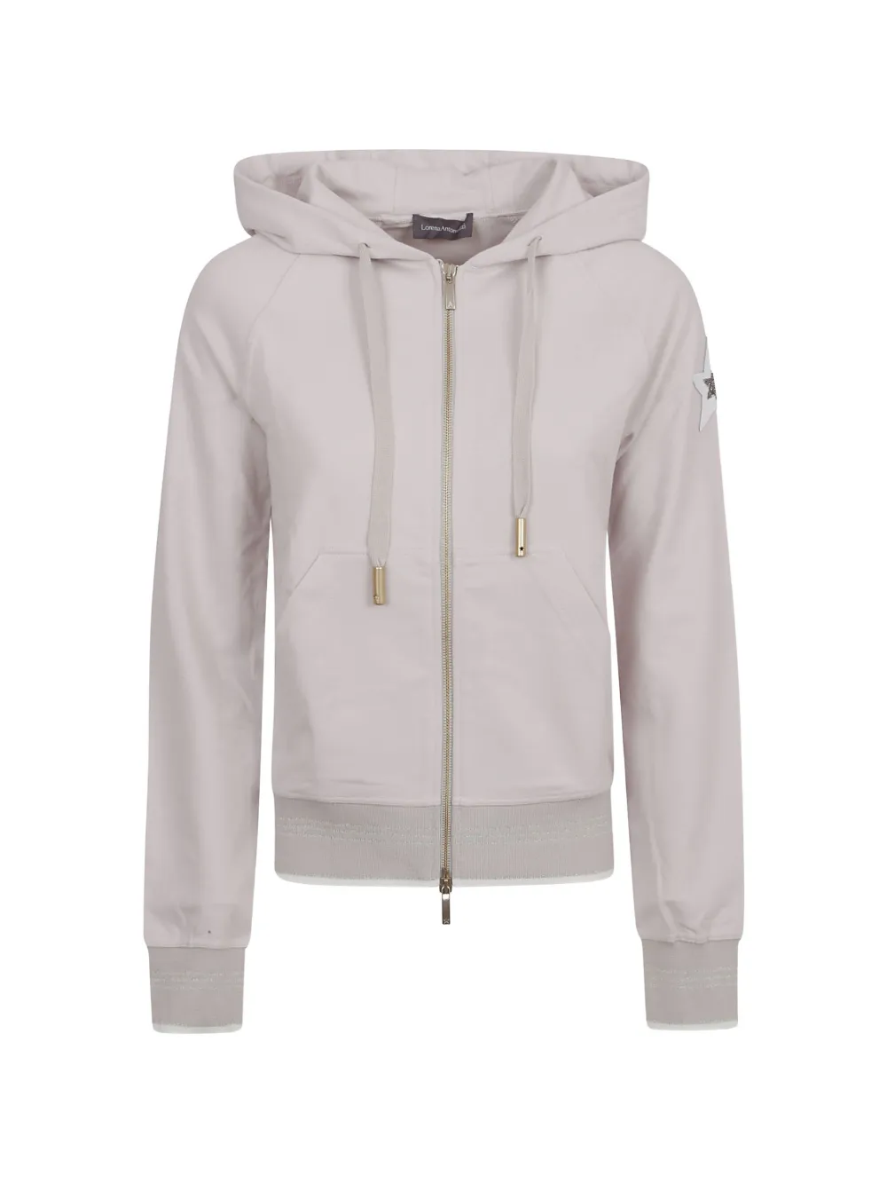 Lorena Antoniazzi star-detail zip-up cotton hoodie - Grigio