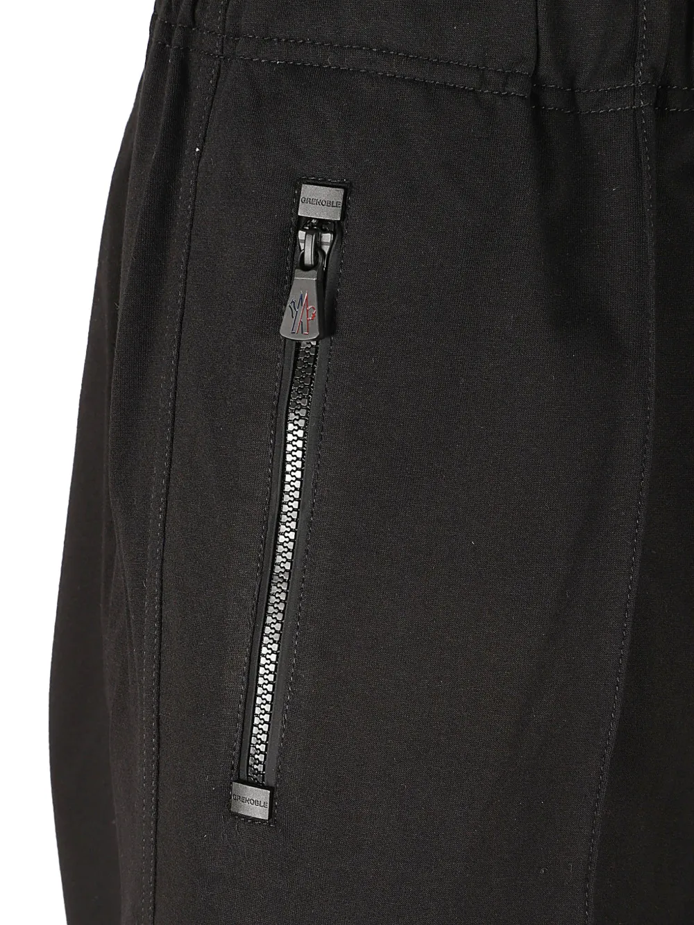 Moncler Katoenen broek met trekkoord en ritsdetail Zwart