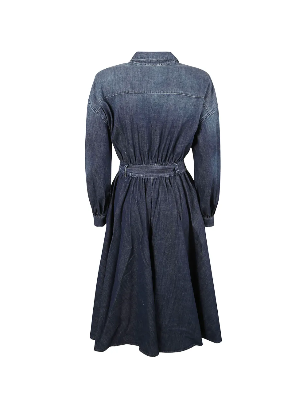 Belted Denim Maxi Dress