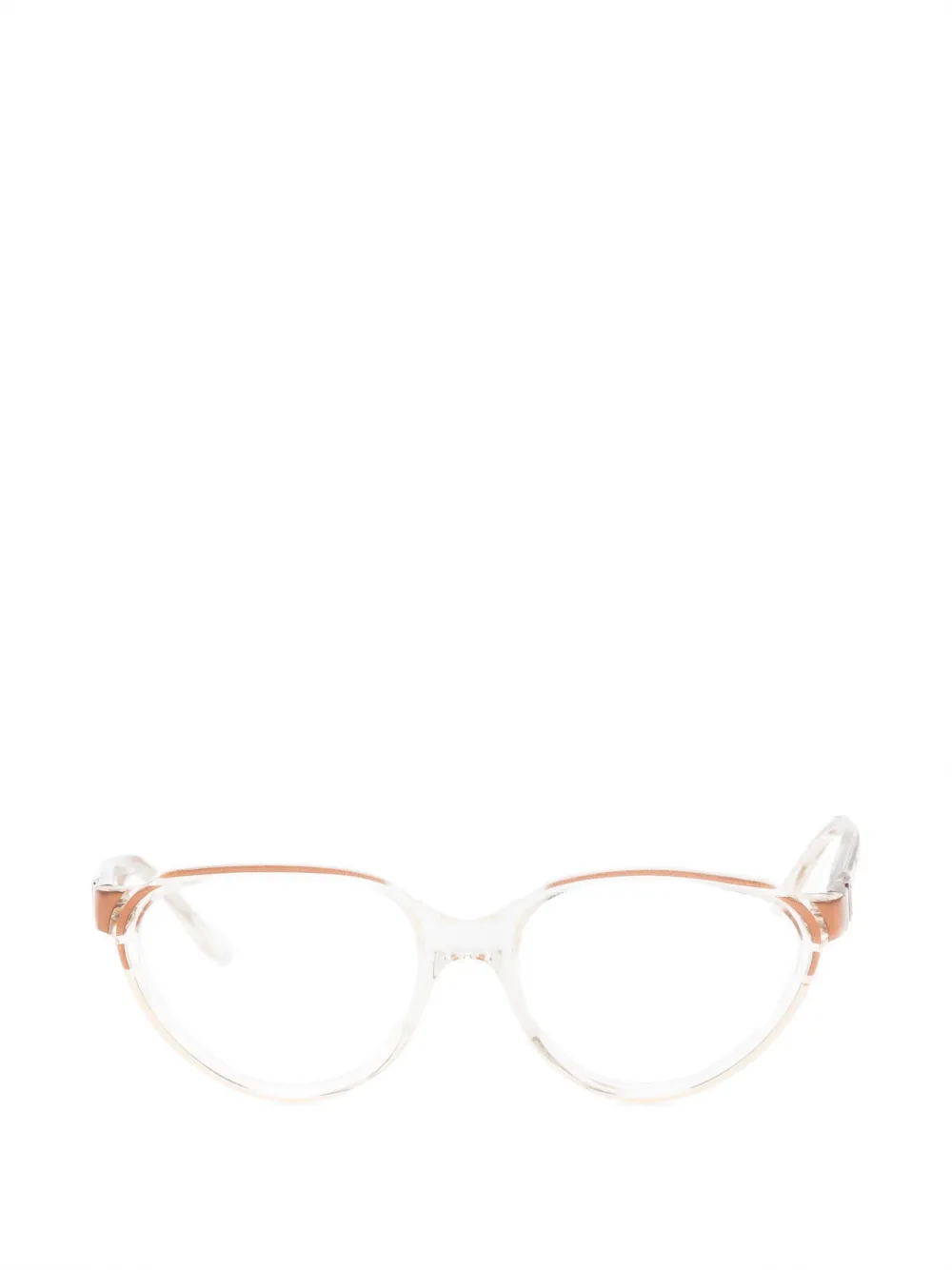 Saint Laurent Pre-Owned 1990s Neree Cat-Eye-Brille - Nude