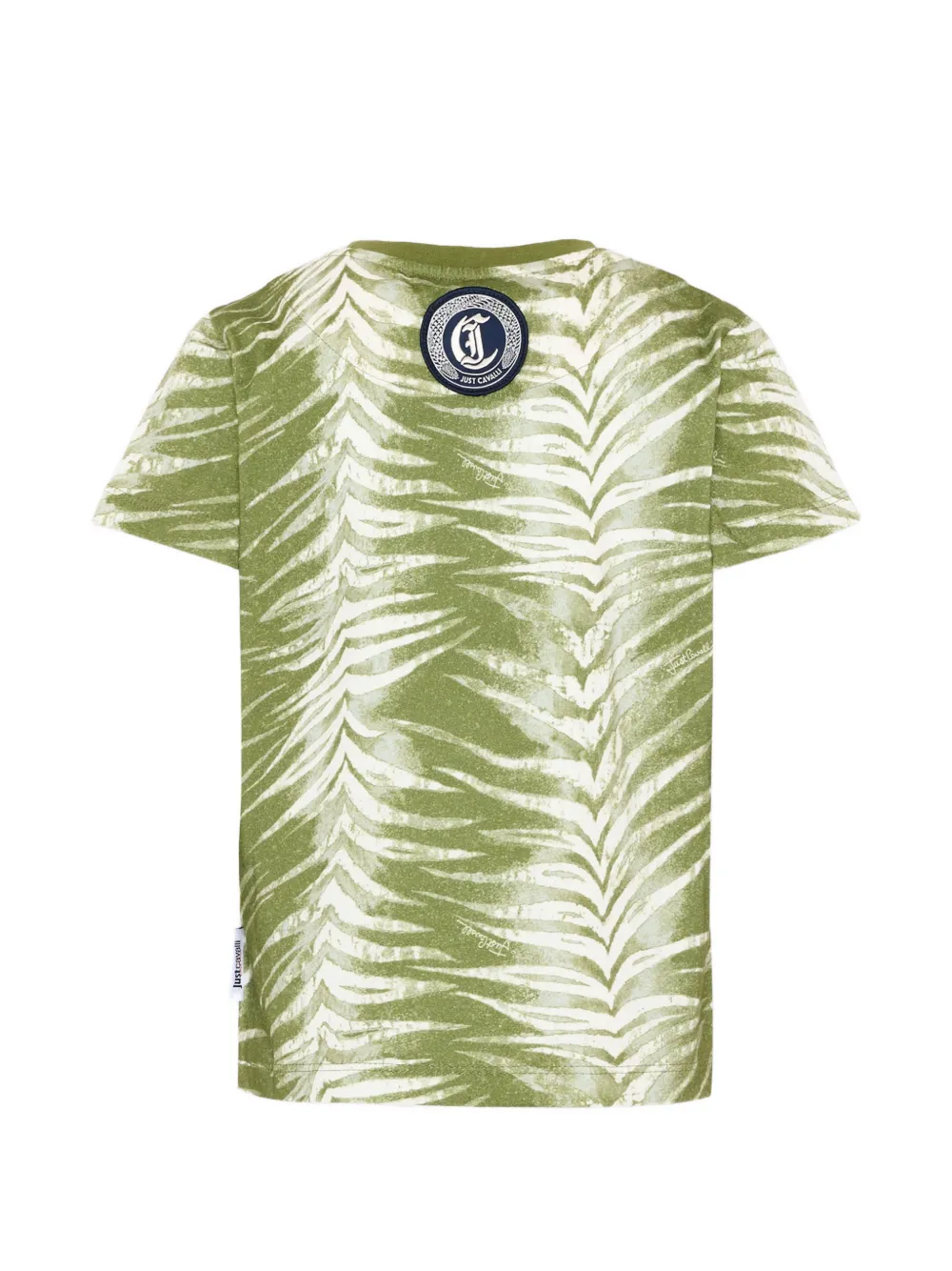 Just Cavalli Kids T-shirt met tijgerstreep-applicatie Groen