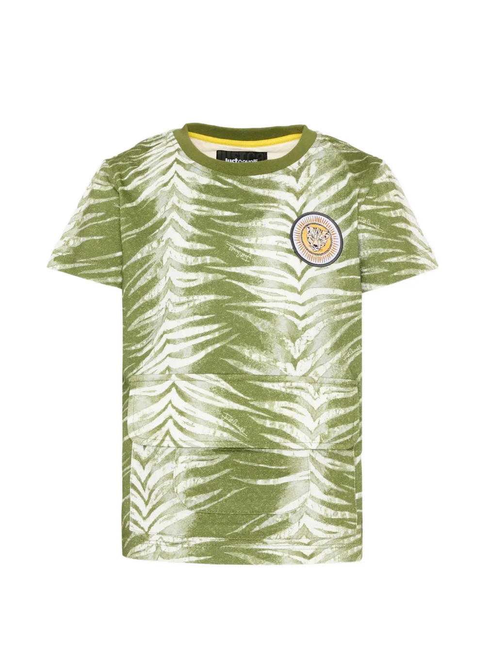 Just Cavalli Kids tiger stripe appliqué T-shirt - Verde