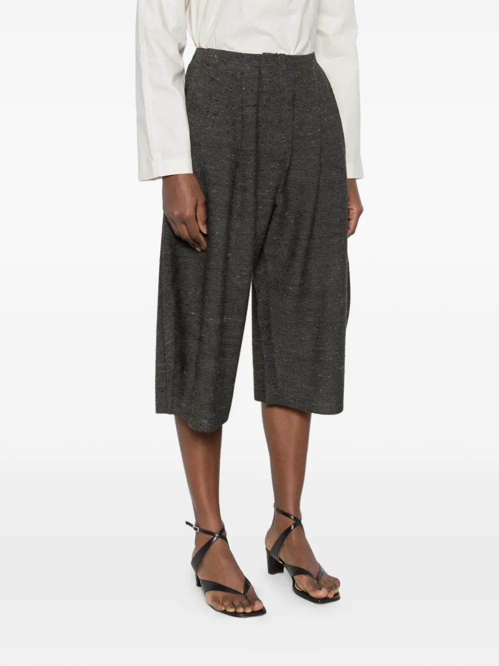  Boboutic Pleated Cropped Trousers - Brown 