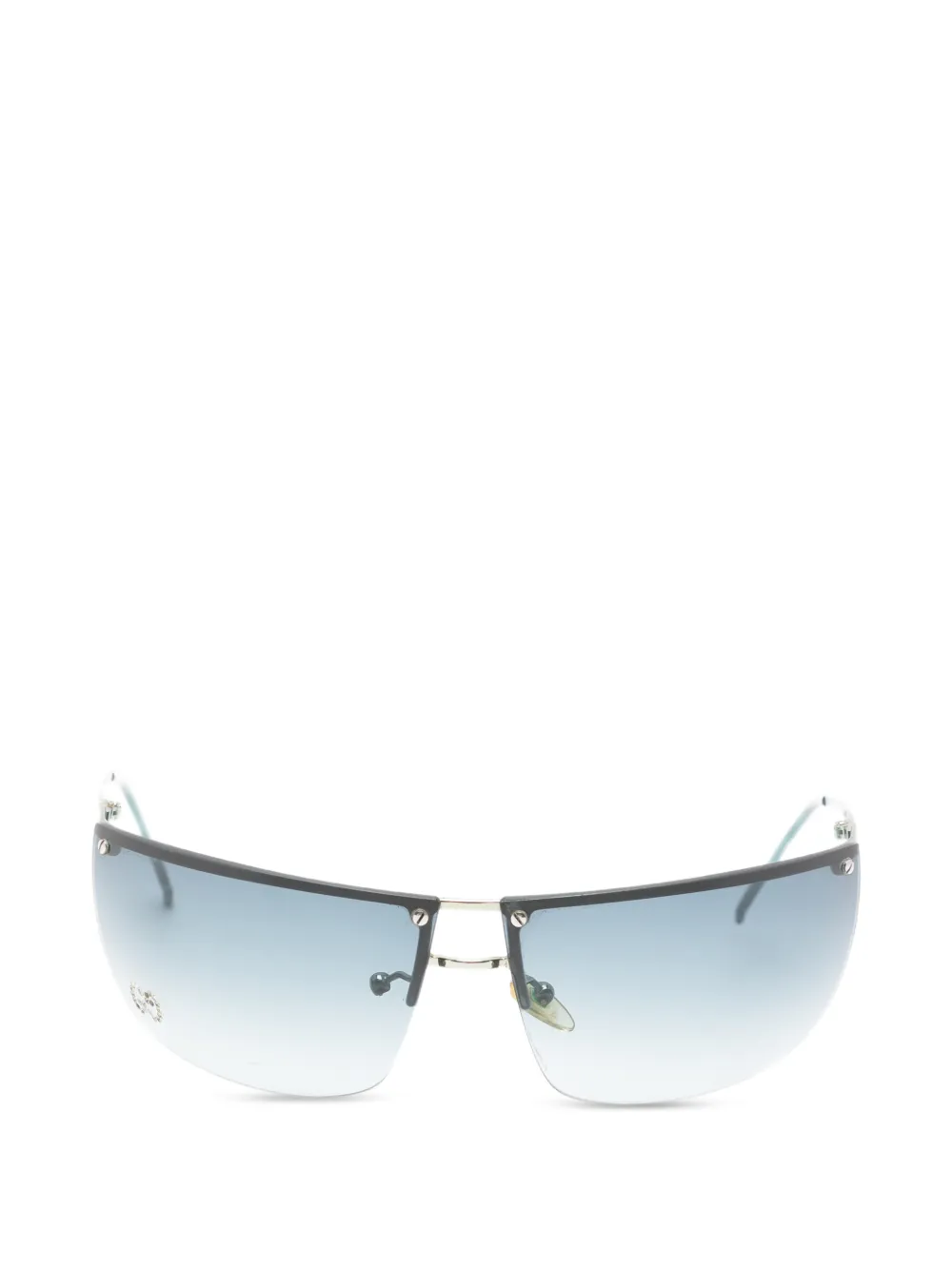 Gucci Pre-Owned Occhiali da sole con montatura a giorno anni 2010 - Blu