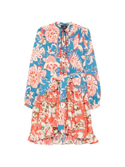 ETRO floral ruffled mini dress