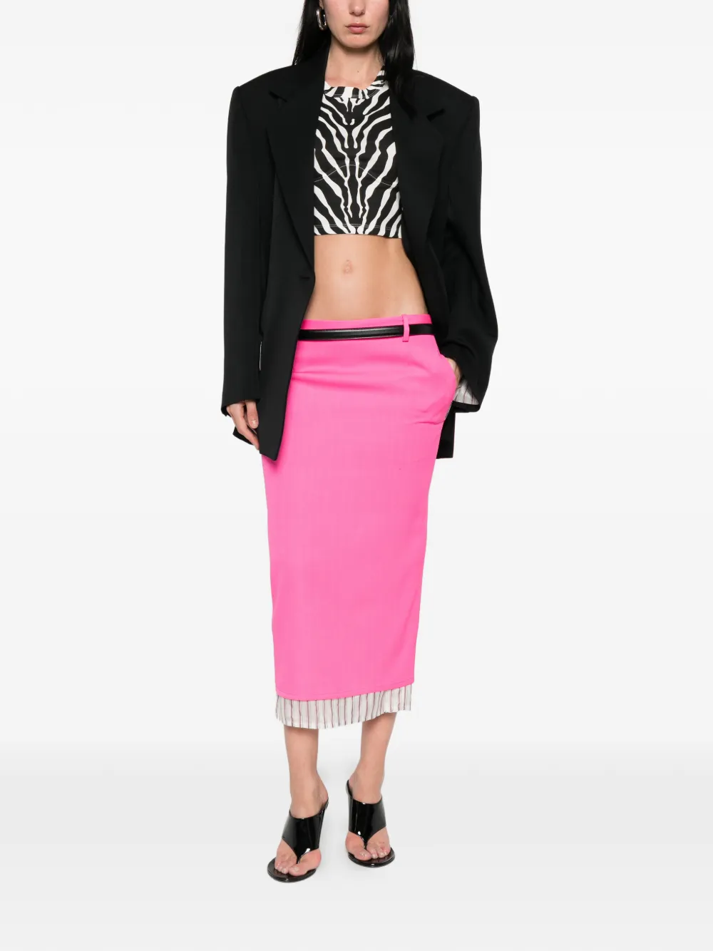 The Attico Blazer met gekerfde revers Zwart