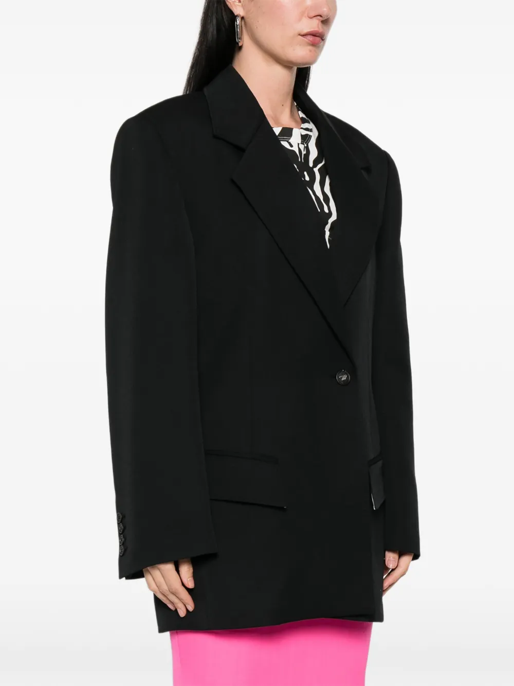 The Attico Blazer met gekerfde revers Zwart