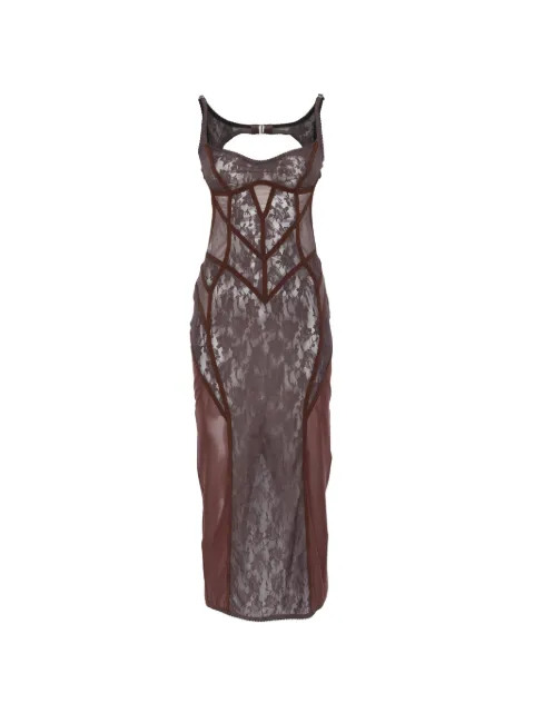 The Attico lace-panelled midi dress