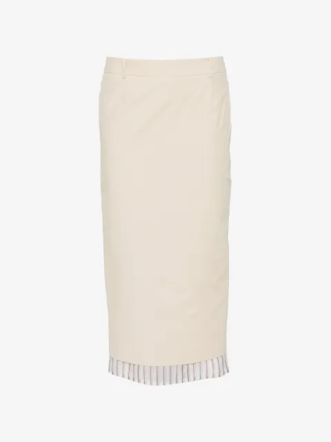 The Attico striped-hem midi skirt