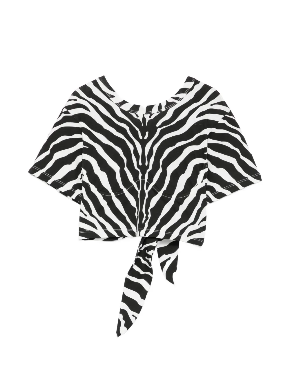 The Attico zebra-print tie top - Nero