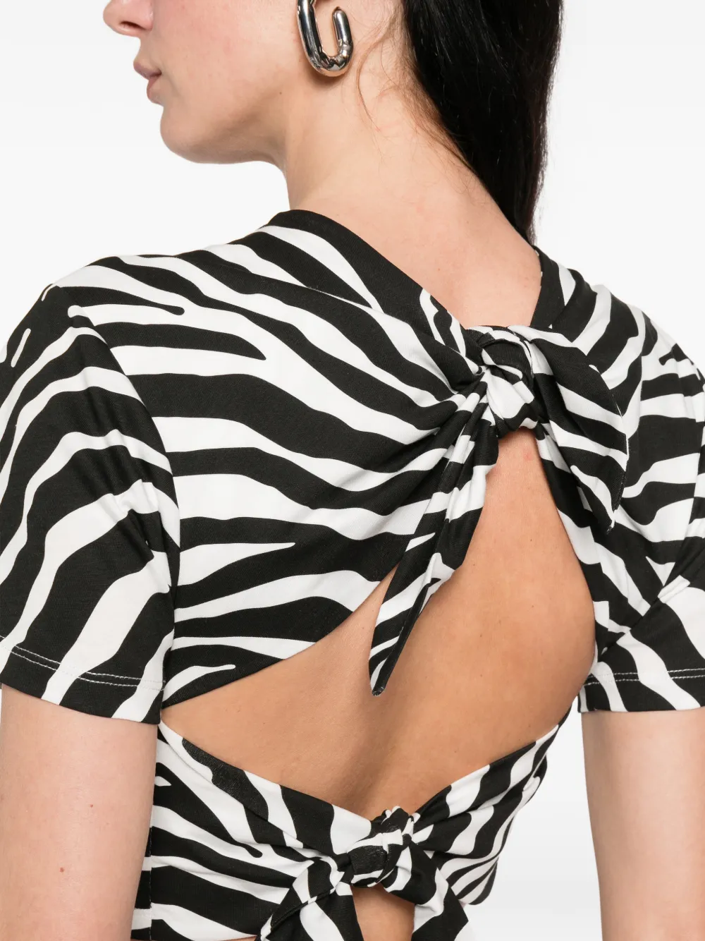 The Attico Gestrikte top met zebraprint Zwart
