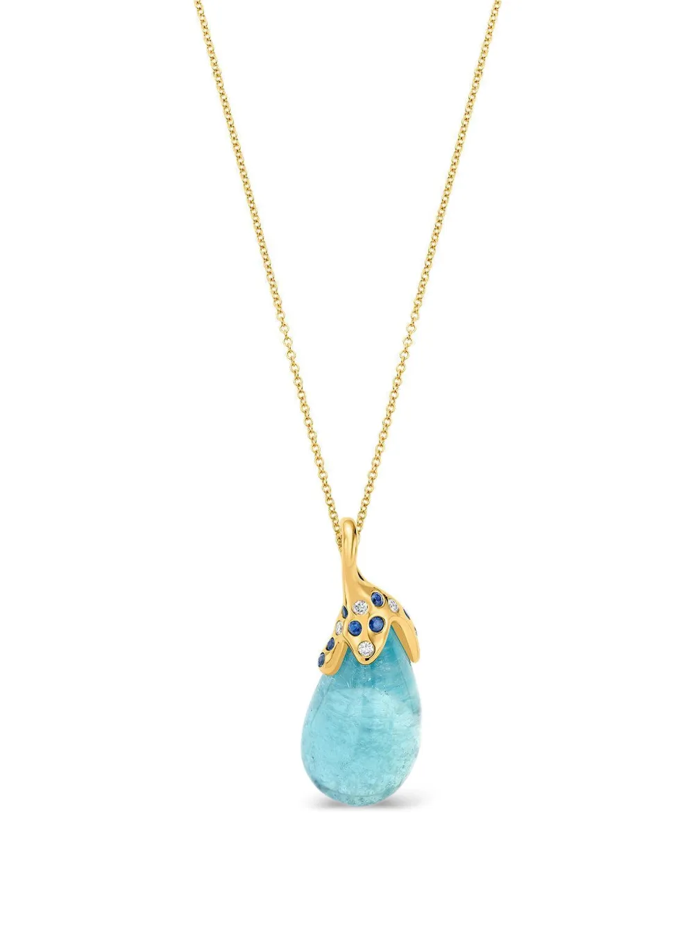 EDINA KISS aquamarine drop-pendant necklace - Oro