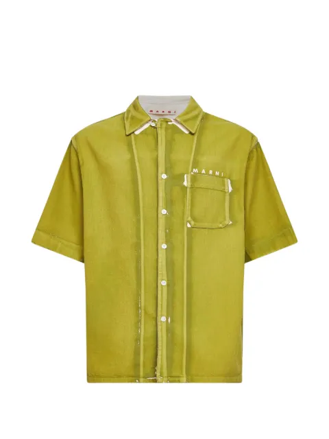 Marni logo patch-pocket shirt