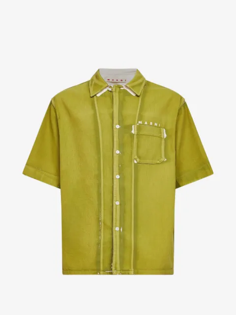 Marni logo patch-pocket shirt