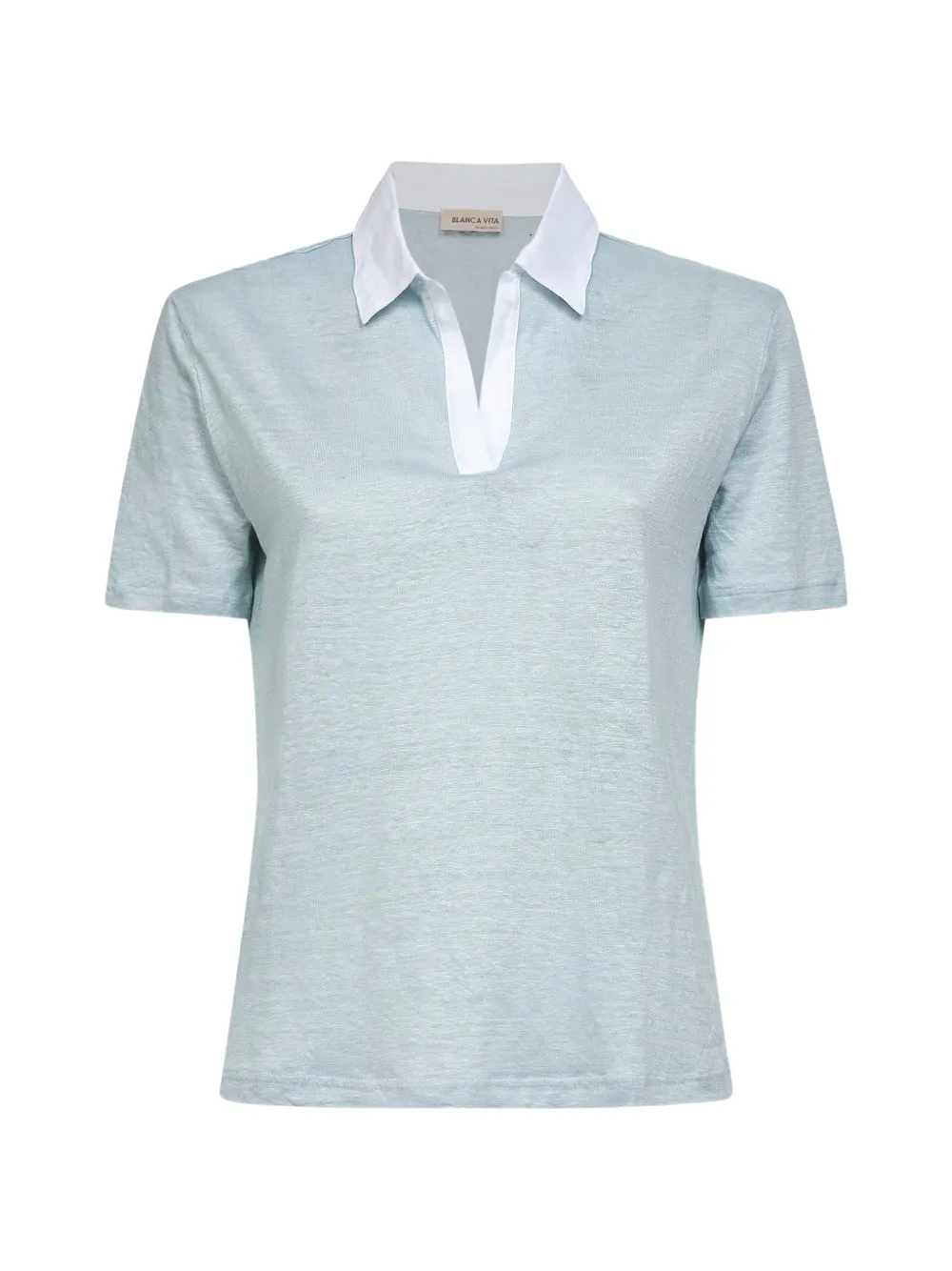 Blanca Vita poplin V-neck T-shirt - Blu