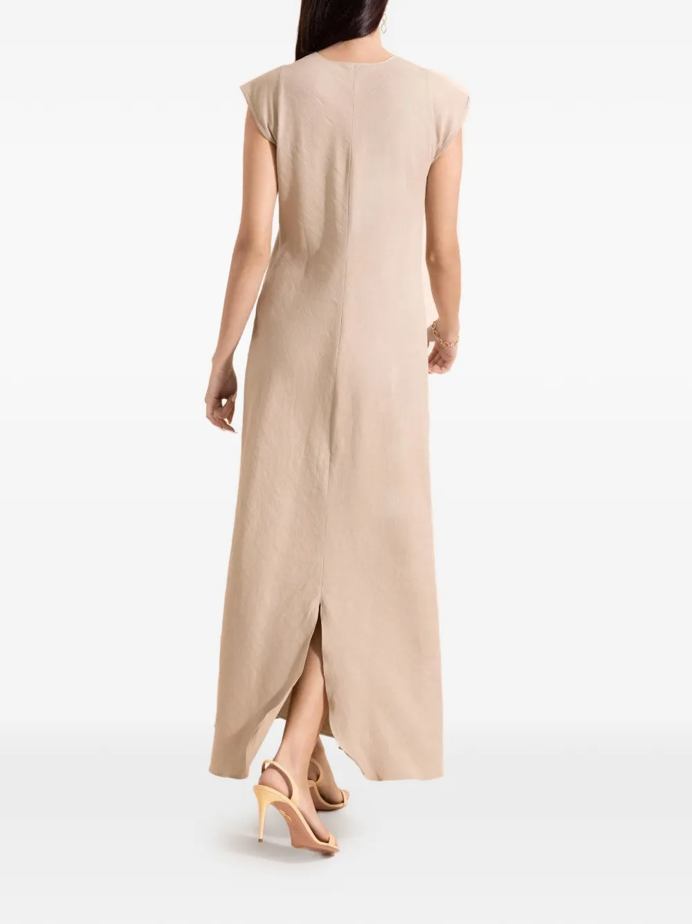  Peter Cohen Doves V-neck Maxi Dress - Neutrals 