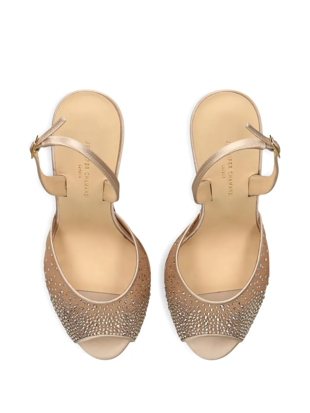 Jennifer Chamandi Antonio sandalen verfraaid met kristallen Beige