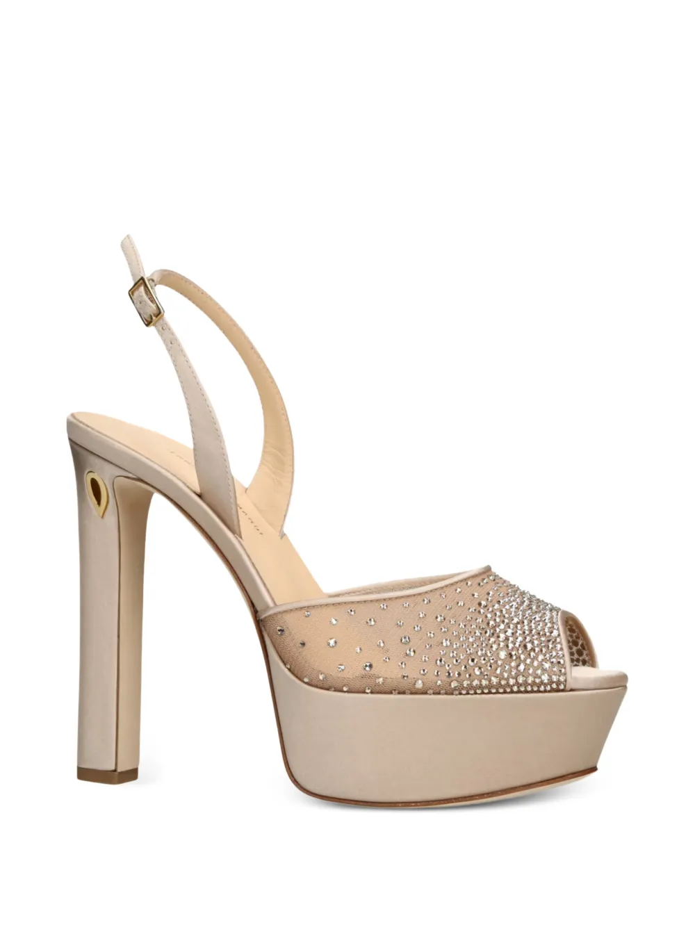 Jennifer Chamandi Antonio sandalen verfraaid met kristallen Beige