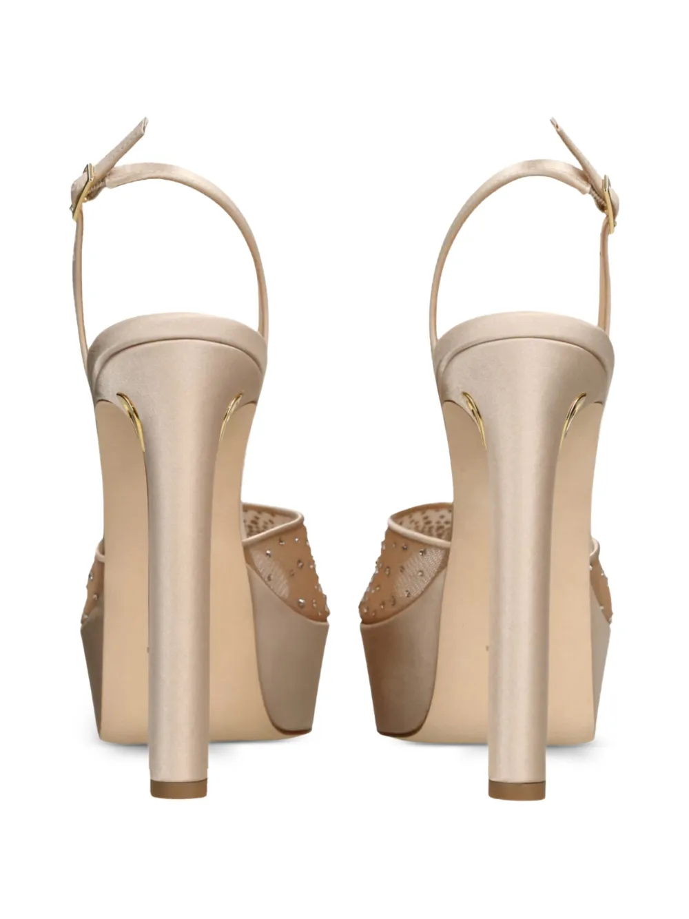 Jennifer Chamandi Antonio sandalen verfraaid met kristallen Beige
