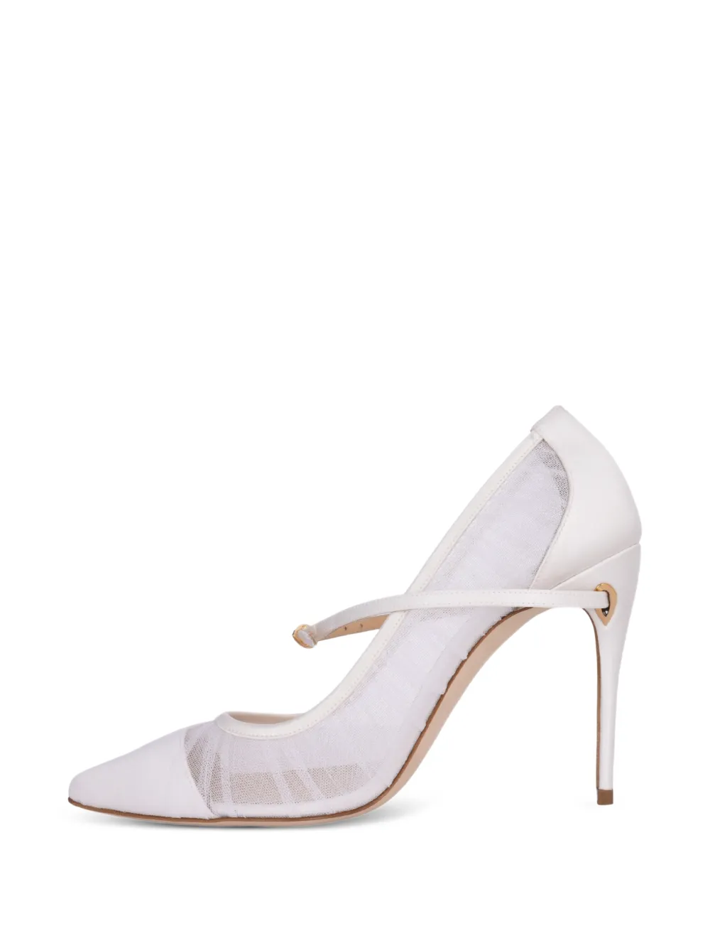 Jennifer Chamandi Lorenzo pumps met afneembaar bandje Wit