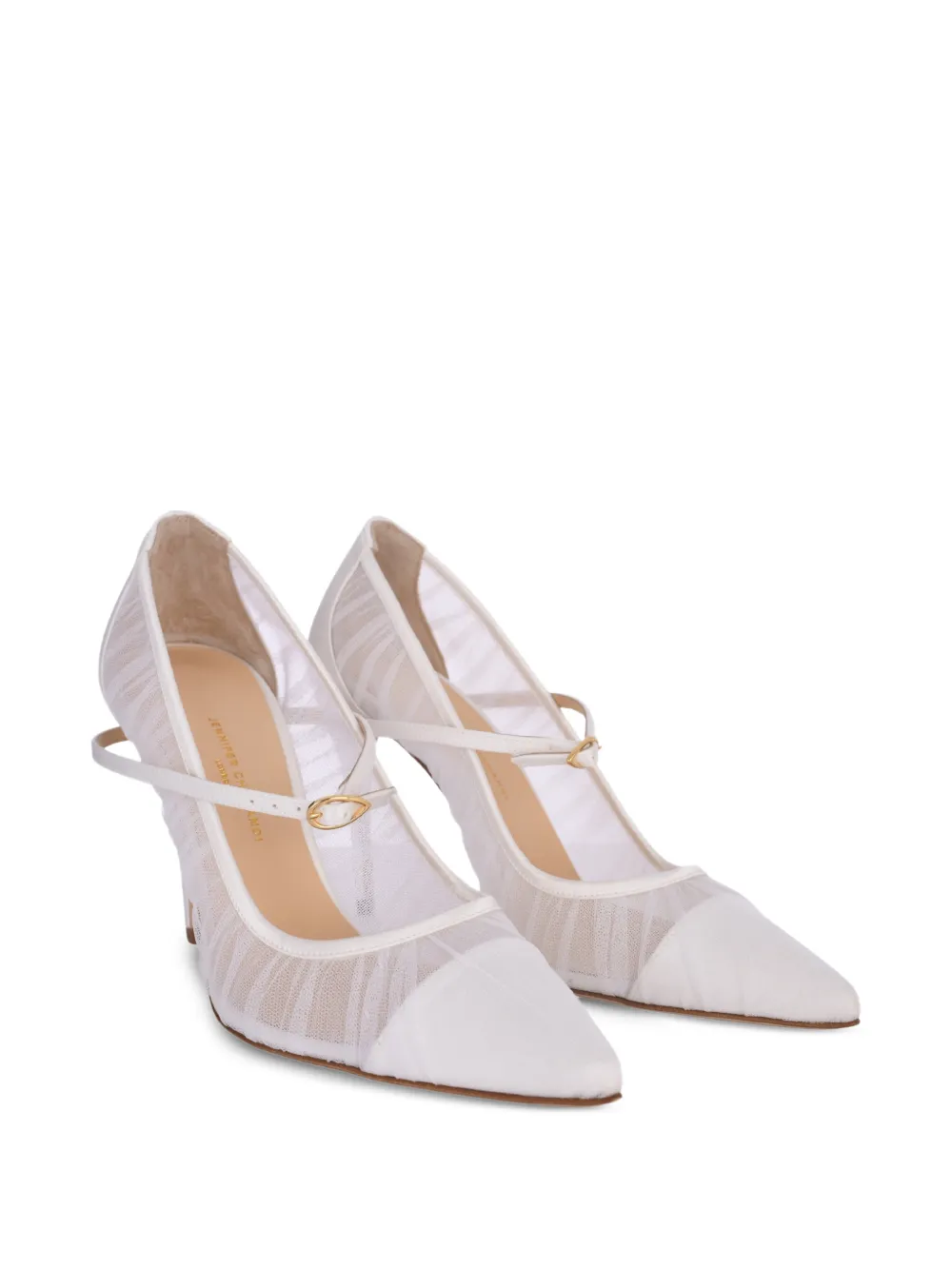 Jennifer Chamandi Lorenzo pumps met afneembaar bandje Wit