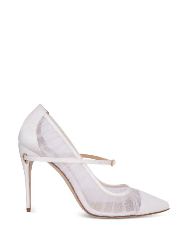 Jennifer Chamandi Lorenzo Removable-strap Pumps in White