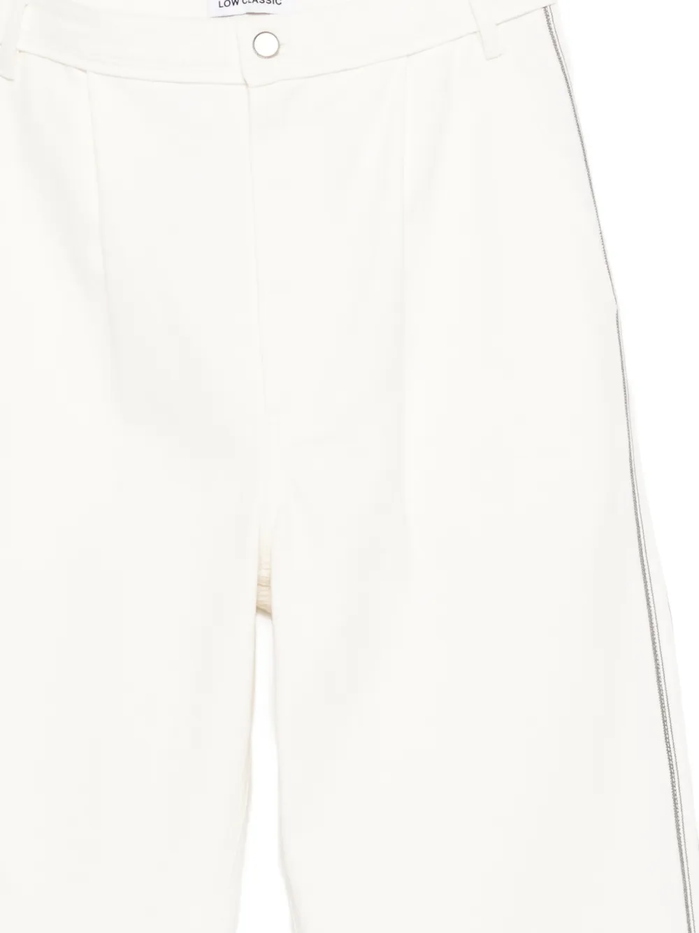  Low Classic Drawstring Stripe-detail Trousers - Neutrals 