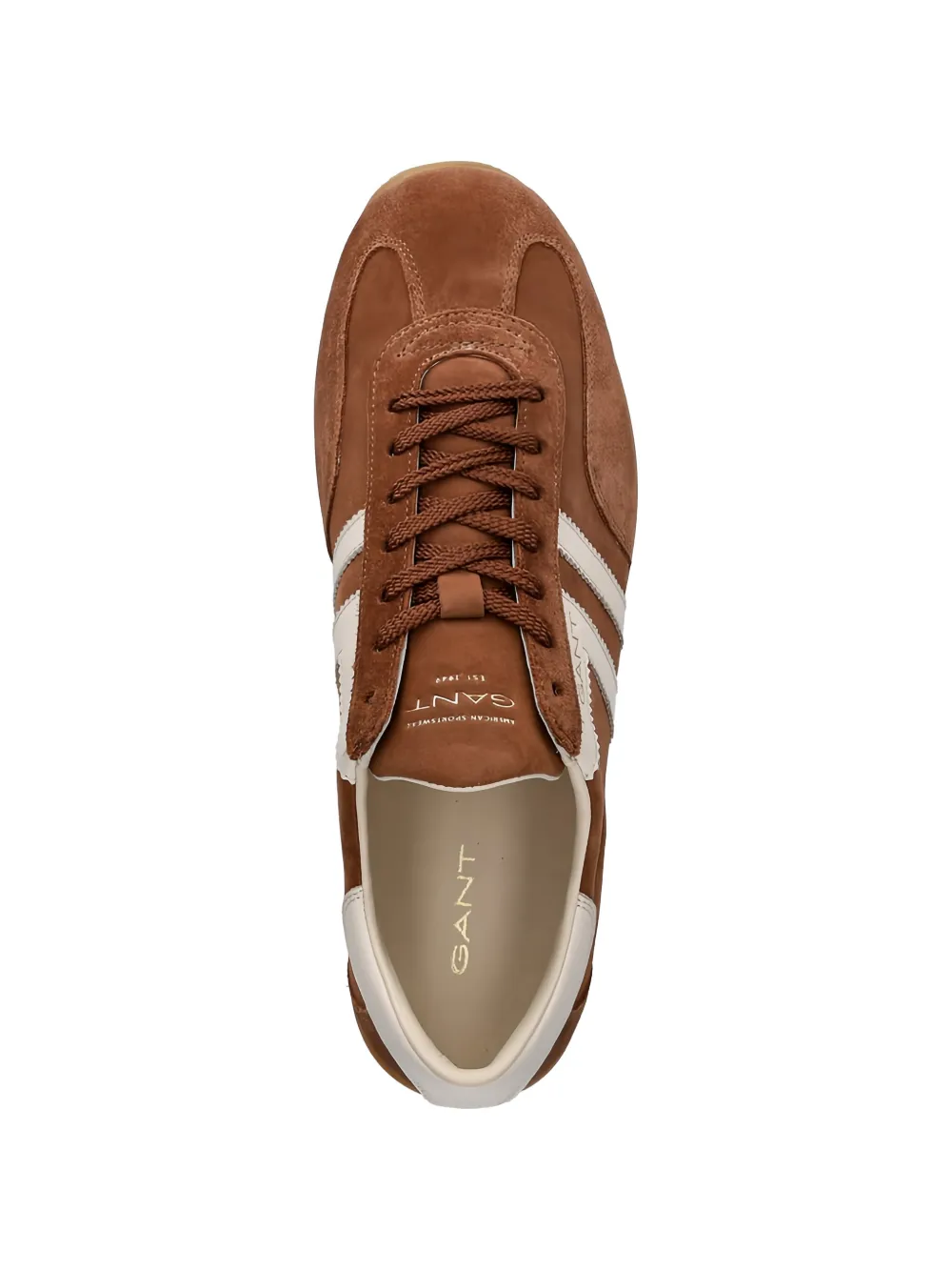Gant Gestreepte suède sneakers Bruin