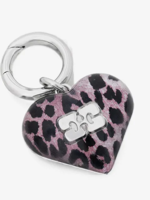 GANNI leopard-print keyring