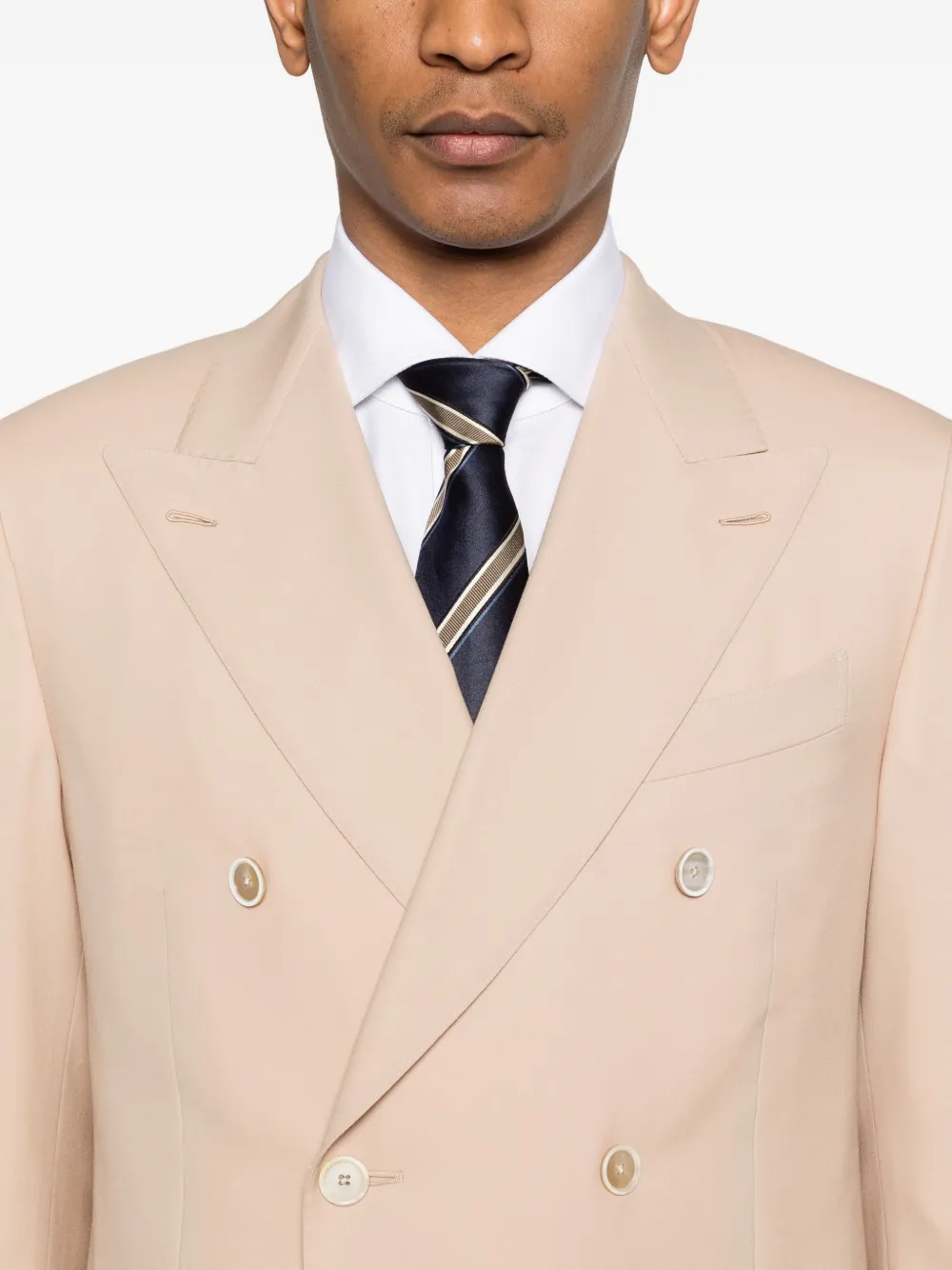Caruso Pak met dubbele rij knopen Beige